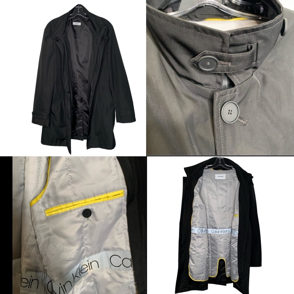 Calvin Klein 3 in 1 removable liner ALL-WEATHER raincoat 40 reg black, silver